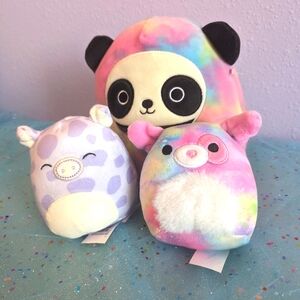Squishmallow Bundle (Stanley the Jellyfish panda, Shena, and Pammy pig)